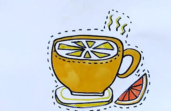 柠檬茶简笔画  柠檬茶画法