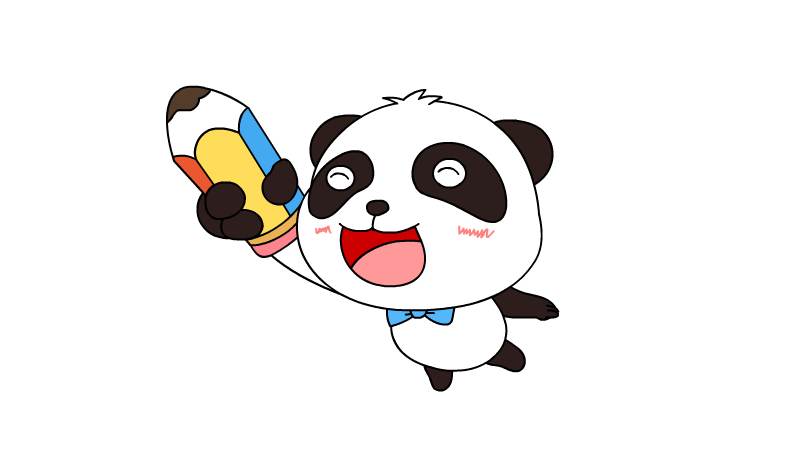熊猫画画简笔画