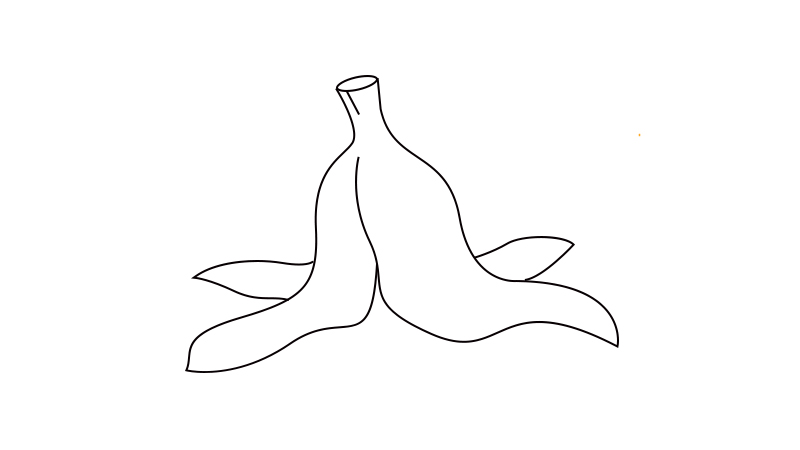 香蕉皮简笔画步骤