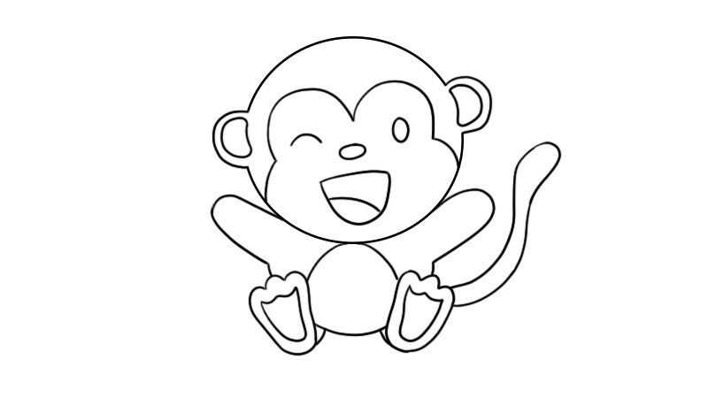 小猴子简笔画画法