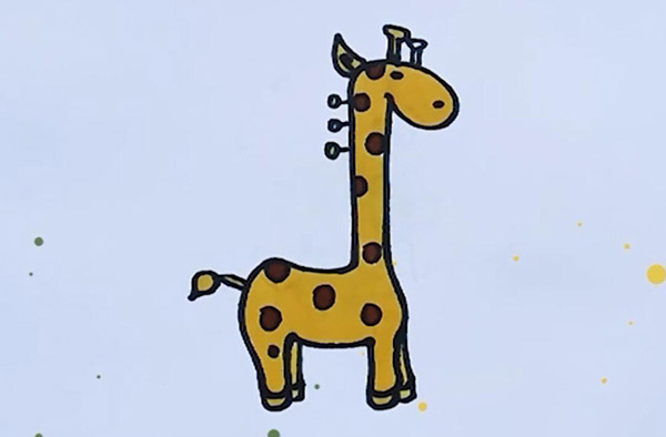 长颈鹿简笔画 简笔长颈鹿的画法